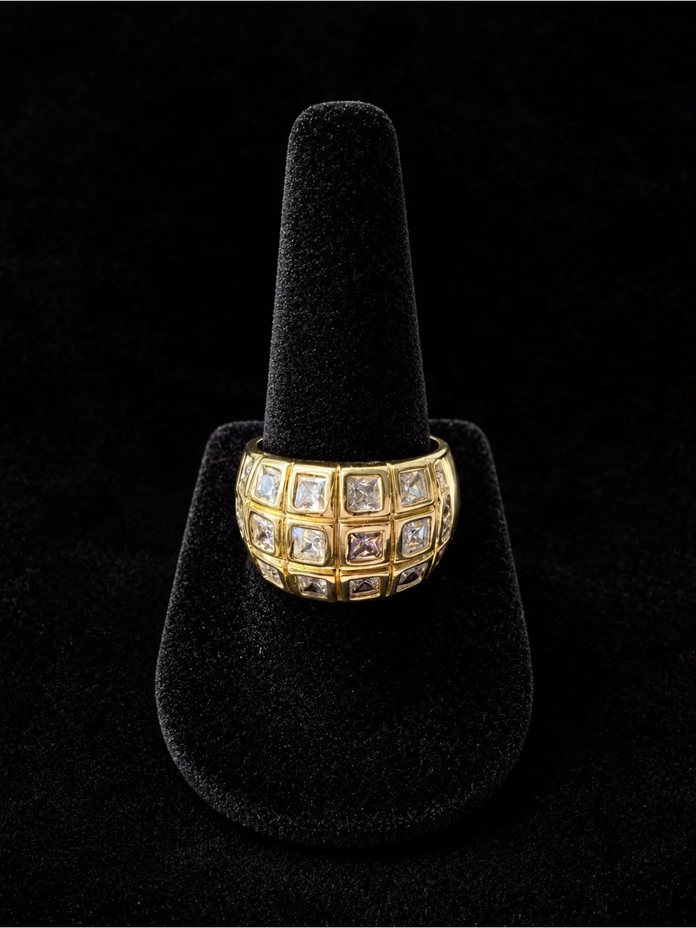 Gold Ring with Cubic Zirconia Size 9